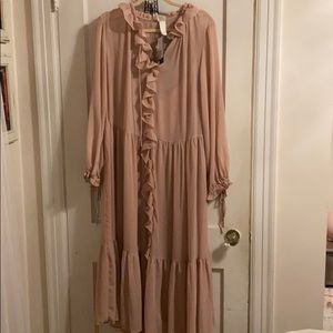 Pretty maxi dress with under slip ruffle